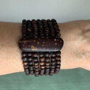 Beaded Brown Bracelet Fits 6” Wrist